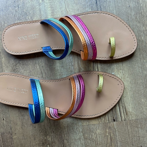 New Nine West metallic Sandals 10 - Picture 3 of 4